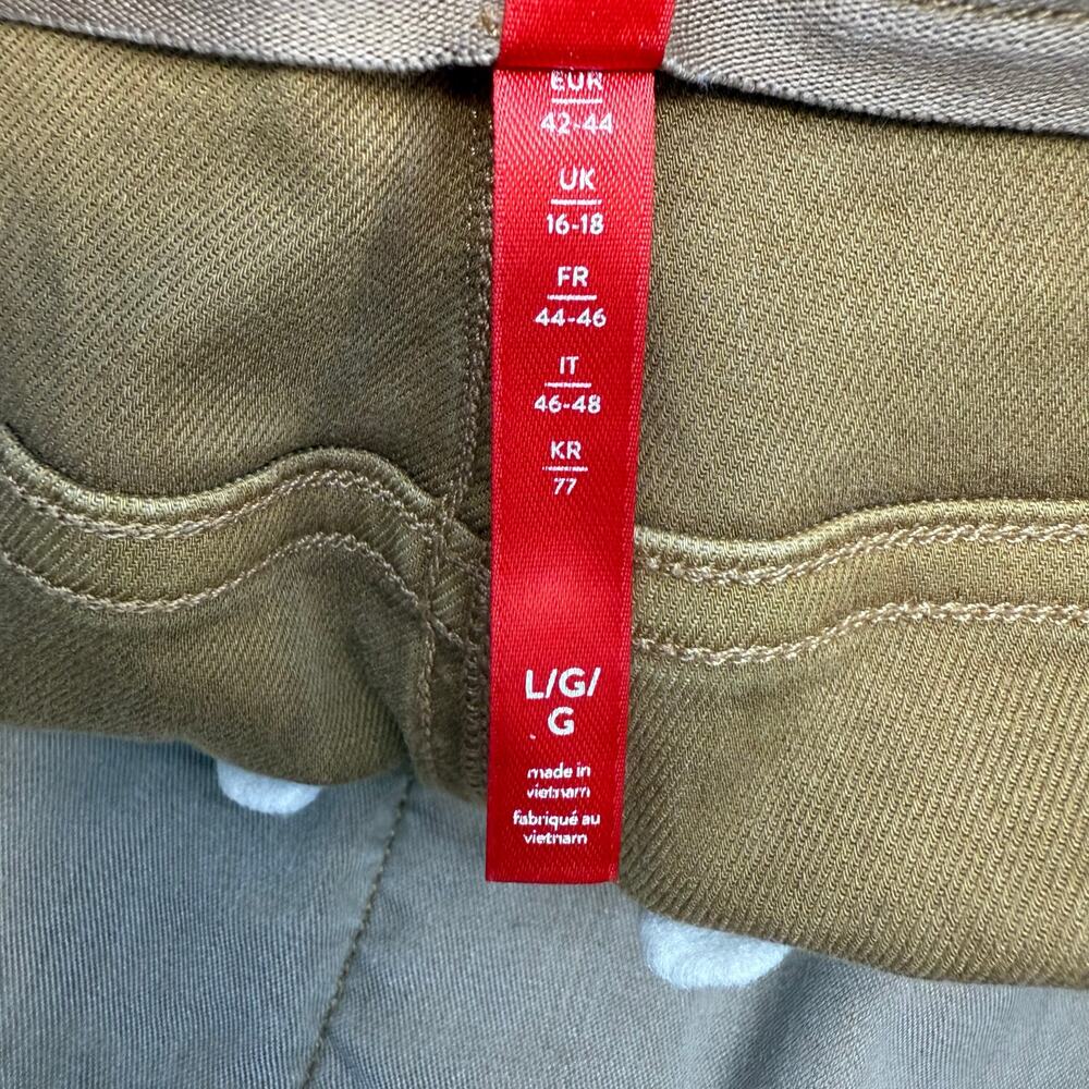 Spanx Pants Women's L Acorn Brown Straight Leg Stretch Patch Pockets Preppy EUC - Picture 6 of 14